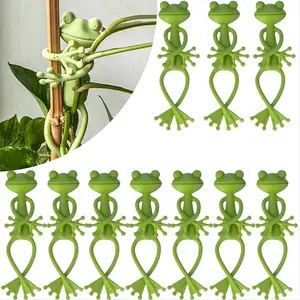 10 Pcs Frog Plant Stand, Green Frog Plant Supports, Plant Frog Holder, Cute Support for Small Potted Plants & Succulents