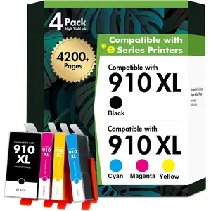 910 910XL 8015e Ink Cartridges for  Printers OffceJet 8025e Ink 910 XL Black and Color Combo Pack for OfficeJet Pro 8015e 8025e 8020 8028e 8035e 8010 8034e 8020e 8025 8030 8028 8035 (4 Pack)