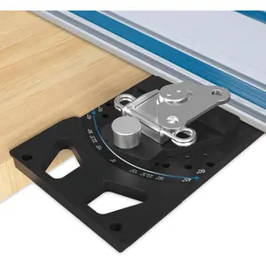 Adjustable Angle Track  Square with -60? to 60? Quick Positive Angle Stop, Guide Rail Protractor & 90? Right Rail Guide, Compatible with Festool and Makita