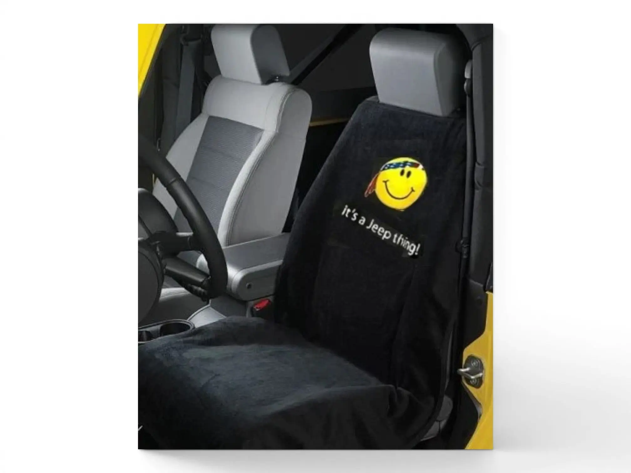 Jeep Smile Print Seat Cover Towel, Towel Fabric Car Interior Accessory, Easy-Install Seat Cushion