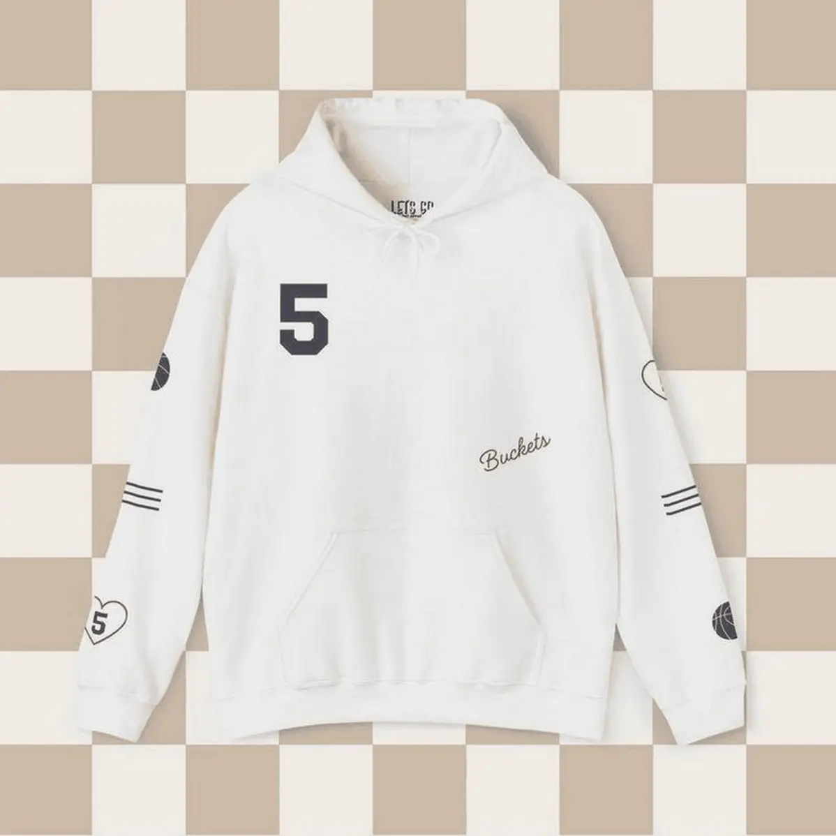 Women's Comfy Cotton Hoodie - Bueckers Paige Basketball Jersey Inspired Tee, Vintage Graphic Print Sweater, Beach & Everyday Wear, Soft Stylish Street Style Top