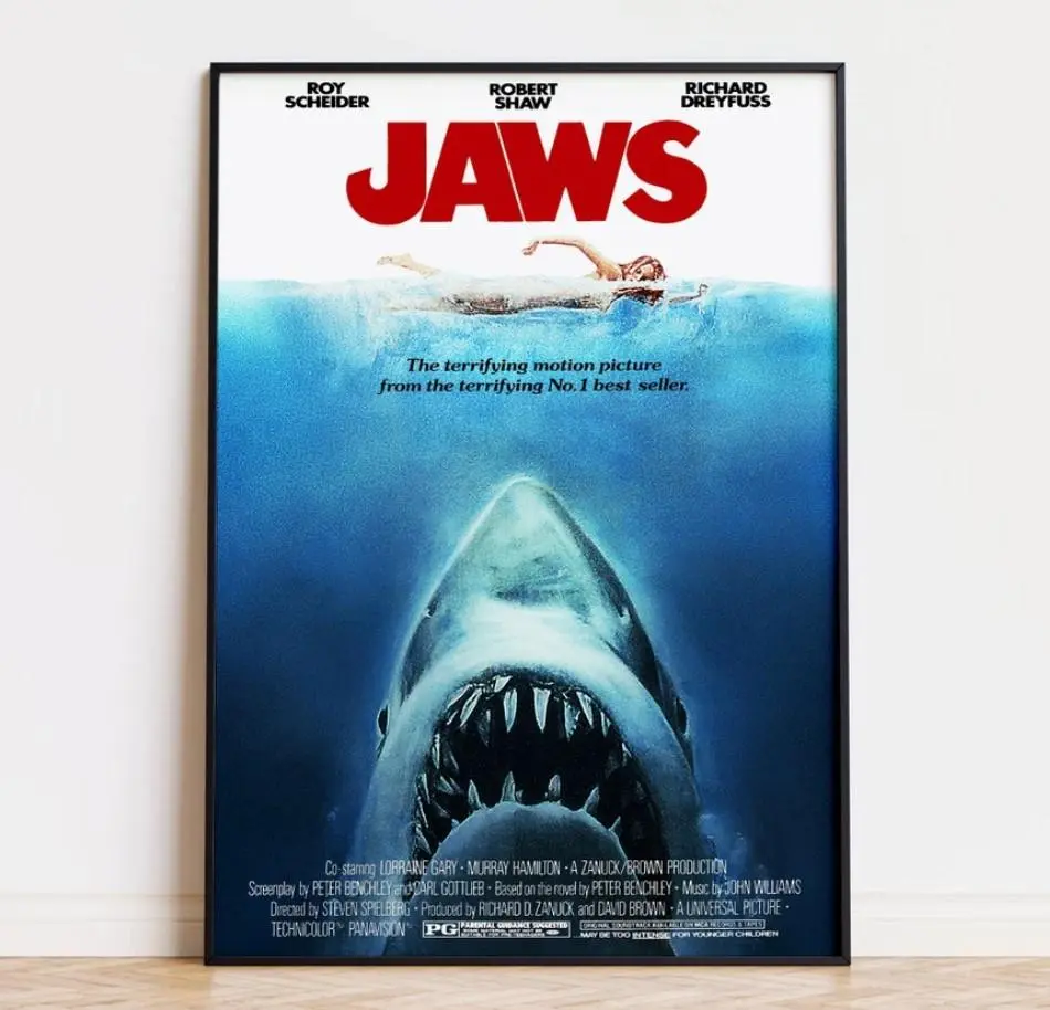 Jaws - Movie No Frame Poster, High Quality Ready To Print, Wall Art, Home Decor, Gift For Movie Fan