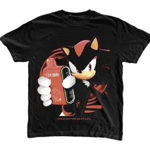 Hold On For Dear Life T-Shirt, Shadow the Hedgehog Shirt, Game Shirt, Unisex Graphic Tees Gothic Grunge Y2k Emo Scene Amity Affliction Style Clothes Menswear Womenswear Streetwear