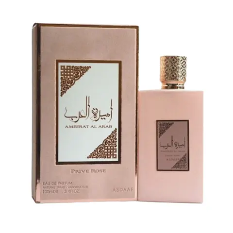 Lattafa Ameerat Al Arab Prive Rose EDP Alcohol-Based Women's Fragrance, Elegant Floral Fragrance Blend, Aromatic Cosmetic, 3.4oz(100ml) Single Item