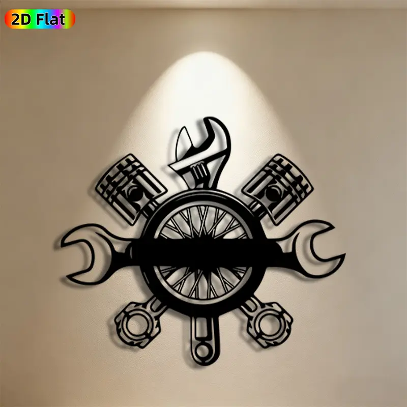 1pc Mechanic Tools Metal Wall Art, Bold Mechanic Tools Statue Mural, Ideal Gift for Father's Day, New Year, Garage & Automotive Enthusiasts,  Metal Wall Decor Wall Sculptures, Perfect for Workshop Wall & Man Cave Fence, Unique Industrial Decor