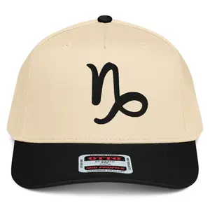 RIVEMUG NX1 Zodiac Sign Capricorn Embroidered 2 Tone Hat Mid Crown Curved Bill Snapback Cap for Men and Women