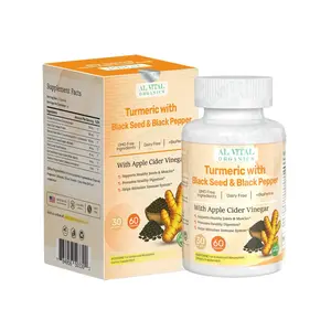 Al Vital Organics Turmeric with Black Seed & Black Pepper | Natural Support for Joint & Heart Health | GMO-Free & Dairy-Free | Dietary Supplement Capsules | Healthcare Vitamin USA Made | 60 Capsules