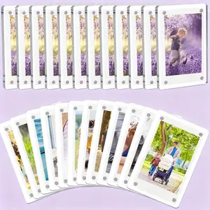 Super Clear Magnetic Picture Frames for Refrigerator Double Sided Acrylic Photo Holders Reusable Instax Mini Frames 2.36 x 3.54 Inch 24 Pack Multipurpose Wall Display