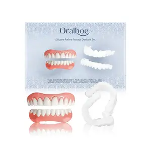 Oralhoe Denture Modification Beauty Kit with Fully Adhesive & Adjustable Dentures for Enhanced Smile Aesthetics Comfortable Material Gel Whitening Set