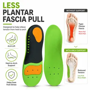 Heavy Duty Flat Shoe Insoles - Pain Relief, Soft Memory Foam, High Arch Orthotic Support, Trim-to-Fit, Magnetic Gel Separator Set, Comfort Cushioning for Standing & Walking, Height Booster Pad Boot Accessory sport invisible joint Action Gel Insole hiking