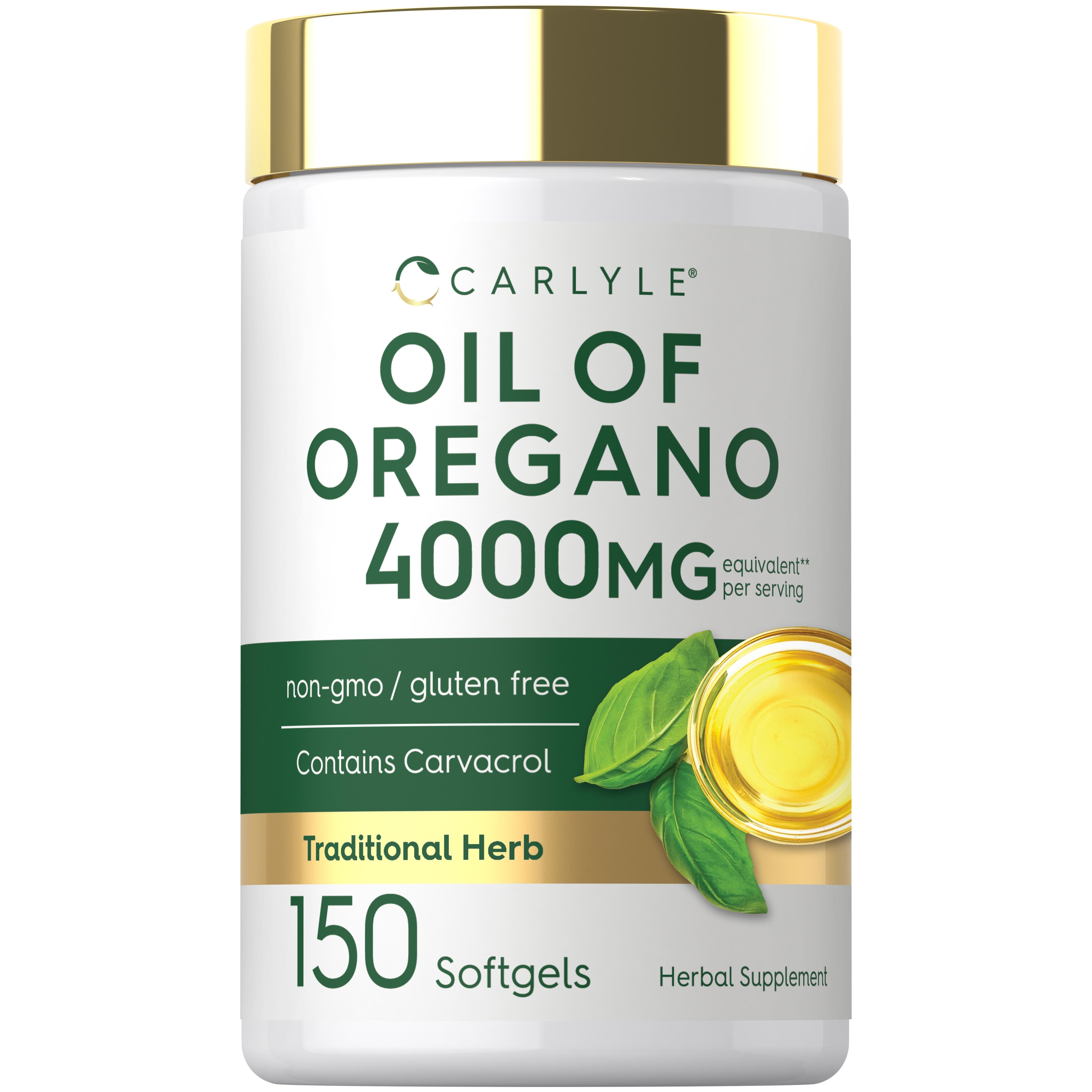 Carlyle Oregano Oil 4000mg Supplement 150 Softgel Capsules Contains Carvacrol Non-GMO & Gluten Free Formula