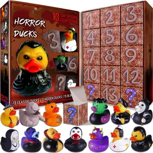 Advent Calendar 2025 - Rubber Duckies 13 Days Of Spooky Countdown With 2 Figures| And Christmas Collectible Ducks