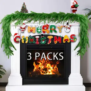 2 count Christmas Garlands, 12 FT (2 * 6FT) Artificial Lifelike Pine Garland, Banner Included,Greenery Garland for Mantle,Table,Stairs,Wall,Indoor, Christmas Decorations Outdoor (2, 6 FT)