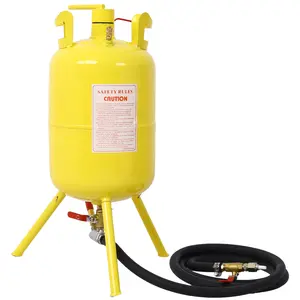 Portable 5-Gal Air Sand Blaster with Rust Removal Function, Air Media Abrasive Blasting Portable Tank, Blast Gun and Handle, Yellow