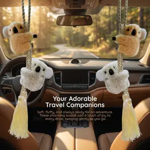 Creative Car Hanging Ornament Cute Koala Car Accessory Interior Rearview Mirror Decor High-End Car Decoration