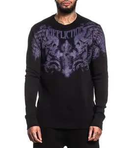 Affliction Men's Thermal Long Sleeve Shirt Winged Up