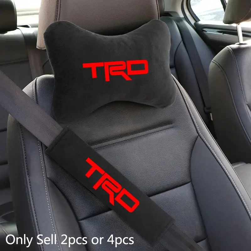 Car Seat Headrest Rest Neck Pillow Cushion Seat Belt Shoulder Pad for Toyota TRD RAV4 CH-R 4Runner Tundra Tacoma Automotive Auto Interior Accessories