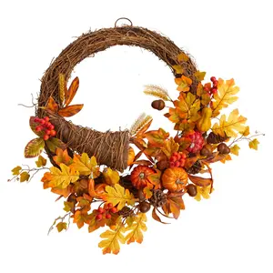 Nearly Natural 26" Autumn Artificial Cornucopia Fall Wreath