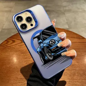 Cool Sports Car Pattern Magnetic Phone Case for iPhone 16 15 14 Pro Max 13 12 11 XR XS Plus Shockproof Non Slip Military-Grade Protection slim Cover Cellphone Protective Smartphone Casing