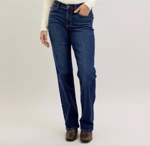 Miley Judy Blue Mid Rise Straight leg Jeans