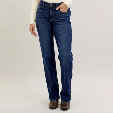 Miley Judy Blue Mid Rise Straight leg Jeans