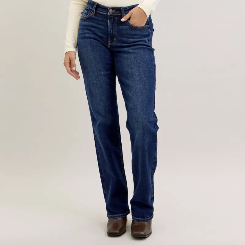 Miley Judy Blue Mid Rise Straight leg Jeans