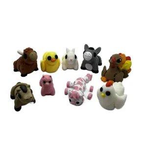 Mini Flexi Farm Life Fidgets 3 for $5 Mystery Pack - Assorted Colors & Designs - 3D Printed Desk Fidgets