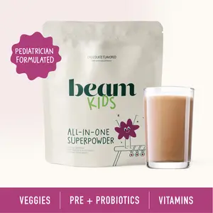 Beam Kids Chocolate & Chocolate Chip Superblend, 20 servings/bag, 40+ Essential Ingredients to Support Kids' Growth, Immunity, Digestion, and Focus. Pediatrician Formulated. Vitamin. 20 Servings.