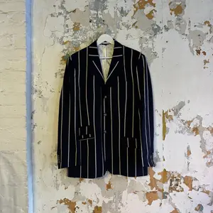 Vintage Navy and White Striped Blazer