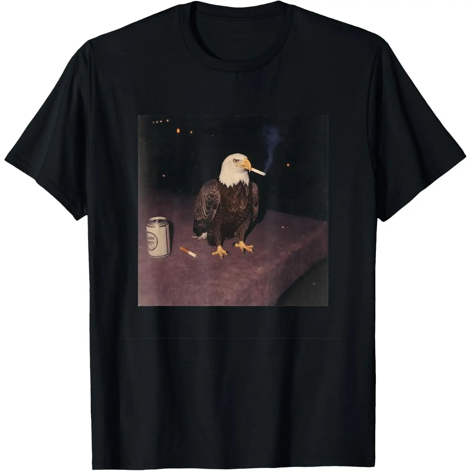 Women's Distressed Tops, Funny Bald Eagle Meme Graphic T-Shirt, Short Sleeve 100% Cotton Round Neck, Shortsleeve