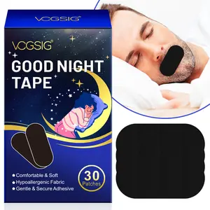 VOGSIG Black Nasal Strips, 30 strips per box, made from hypoallergenic materials, safe and gentle on the skin, help prevent snoring, and encourage nasal breathing instead of mouth breathing