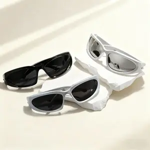 3-Pack Y2K Oval Sunglasses, Punk Mirror Color Shades, Trendy Goggle Eyewear for Men Women