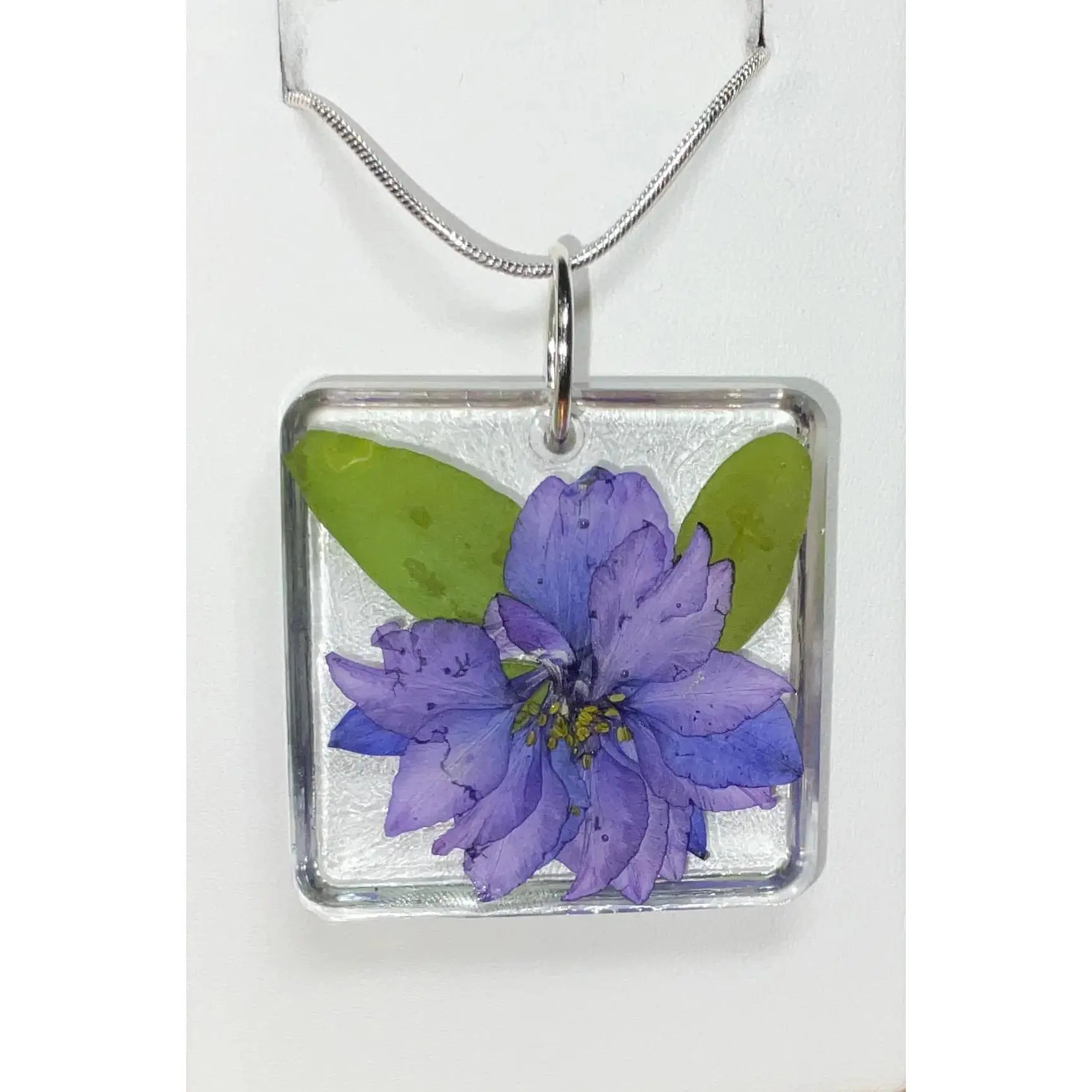 Purple Pressed Flower Necklace