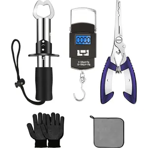 Fishing Tool Kit - Fishing Pliers, Hook Remover, Fish Gripper,Fish Scale, Fish Knife, Saltwater Fishing Gear with Sharpeners, Best Gifts for Men