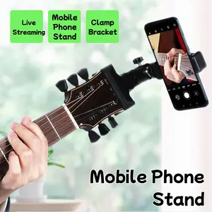 Musical instrument, acoustic guitar, ukulele, mobile phone selfie live streaming stand, clamp bracket, instrument stand, mobile phone video recording