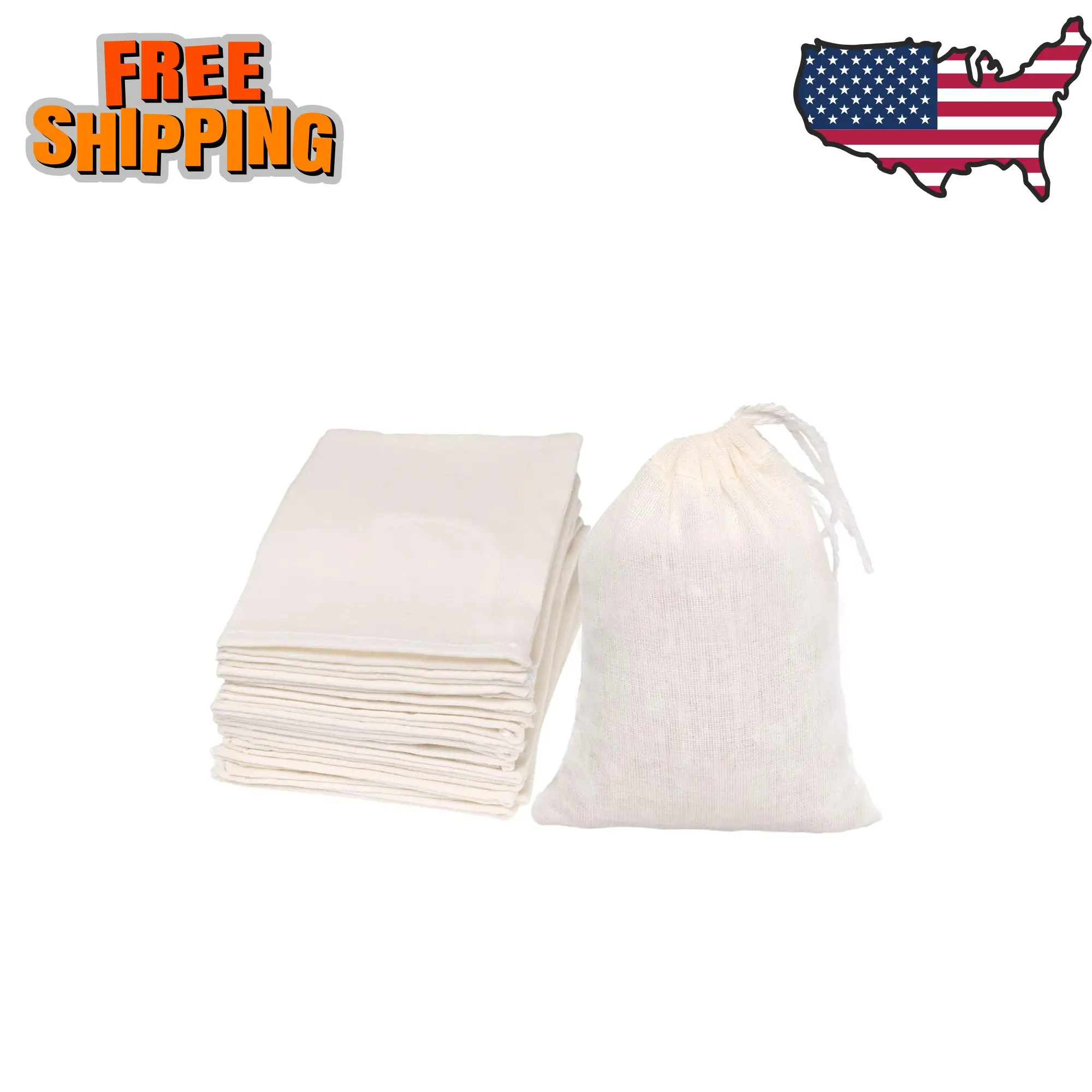 Cotton Bags Muslin Bags Sachet Bag for Home Supplies (3x4 Inch 10 Pack)