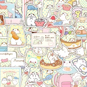 50Pcs Marumofubiyori Kawaii Stickers Pack, Waterproof Cute Blanket Bear Japanese Cartoon Vinyl Decals for Laptop, Water Bottle, Journal & Scrapbook, Sweet Gift, Stickers For Scrapbooking