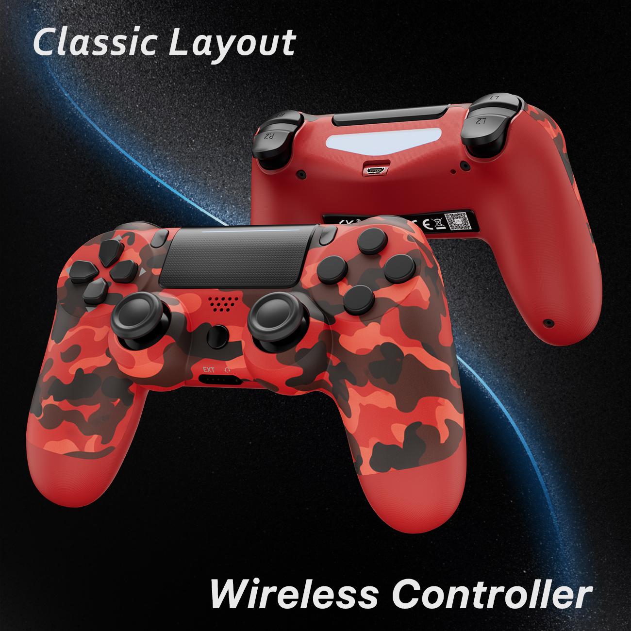 Wireless Game Controller For PS4 PC Android iOS, With Double Vibration, Six Axis Gyro, Classic layout, Touch Pad, Speaker, PS4 accessories