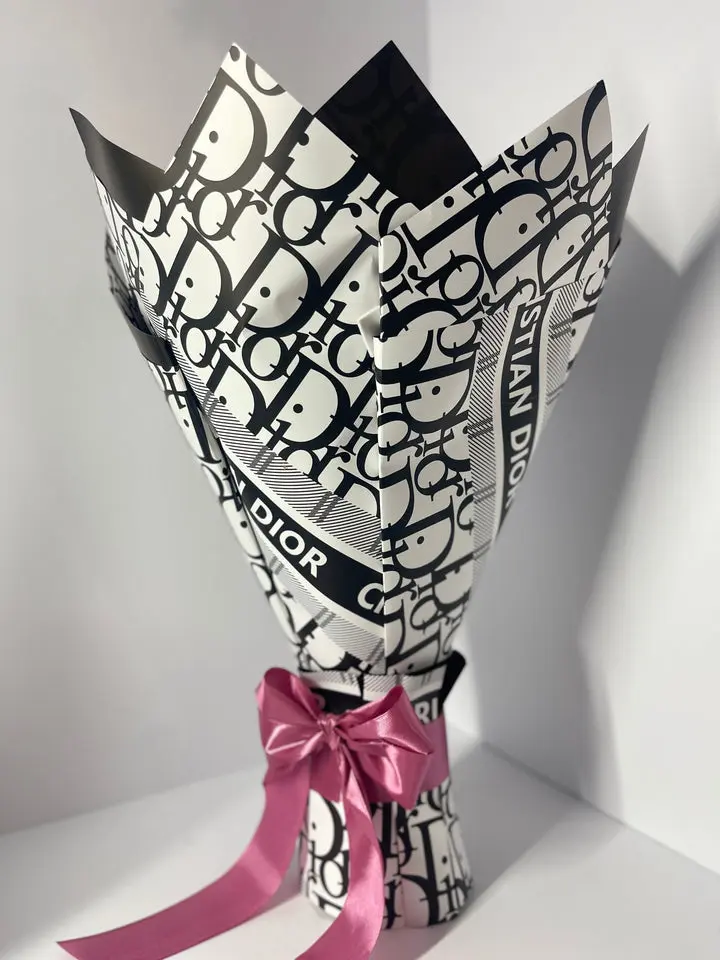 Unisex Handcrafted Flared Layered Light Blue and White Satin Ribbon Rose Bouquet - Neutral Elegant, Long-Lasting Modern Decor with Gold Butterfly Accessory, Auspicious Casual Evening Home Decor Gift