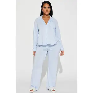 In The Morning PJ Pant Set - Light Blue