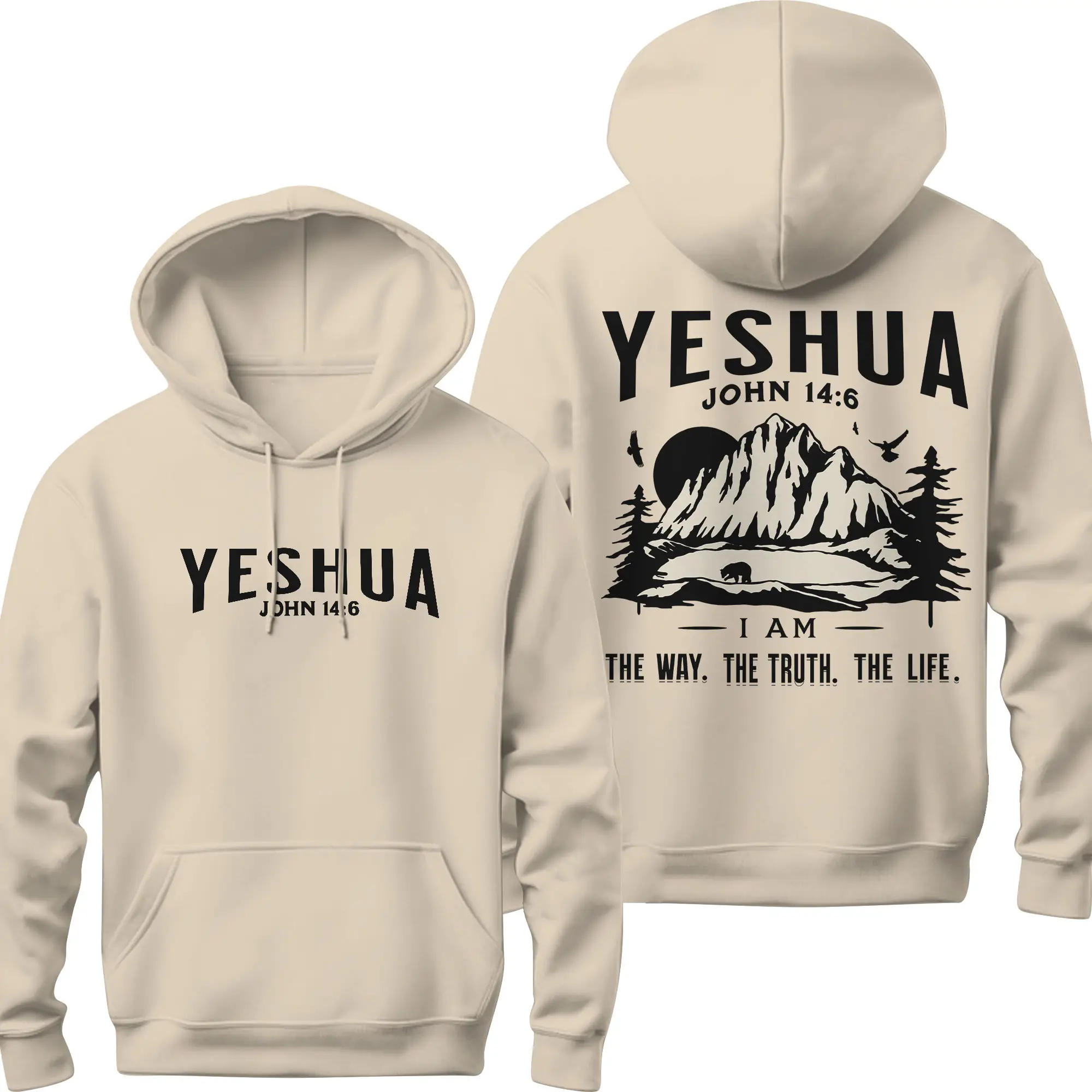 Yeshua Christian Hoodie Jesus Clothes Christian Streetwear Apparel Bible Verse shirt Merch