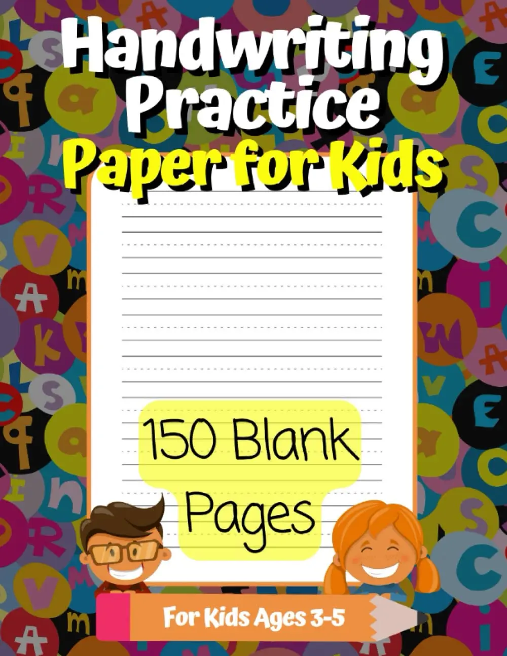 Handwriting Practice Paper for Kids: 150 Blank Pages of Kindergarten WritingPaper with Dotted Mid Line For Kids Ages 3-5