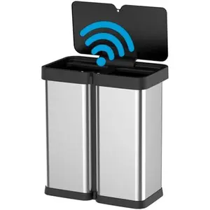 Touchless Motion Sensor Trash Can, 16 Gallon, Soft-Close Lid - No Inner Bucket