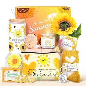 Sunflower Gifts for women, Get Well Soon Gifts for Women, Birthday Gift Feel Better Gift Care Package, Encouragement Gift Surgery Recovery, Friendship Gifts Thinking of You Gifts Basket Box Bracelet