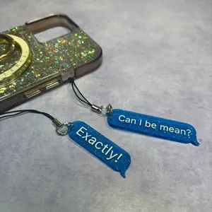 Text bubble phone charms