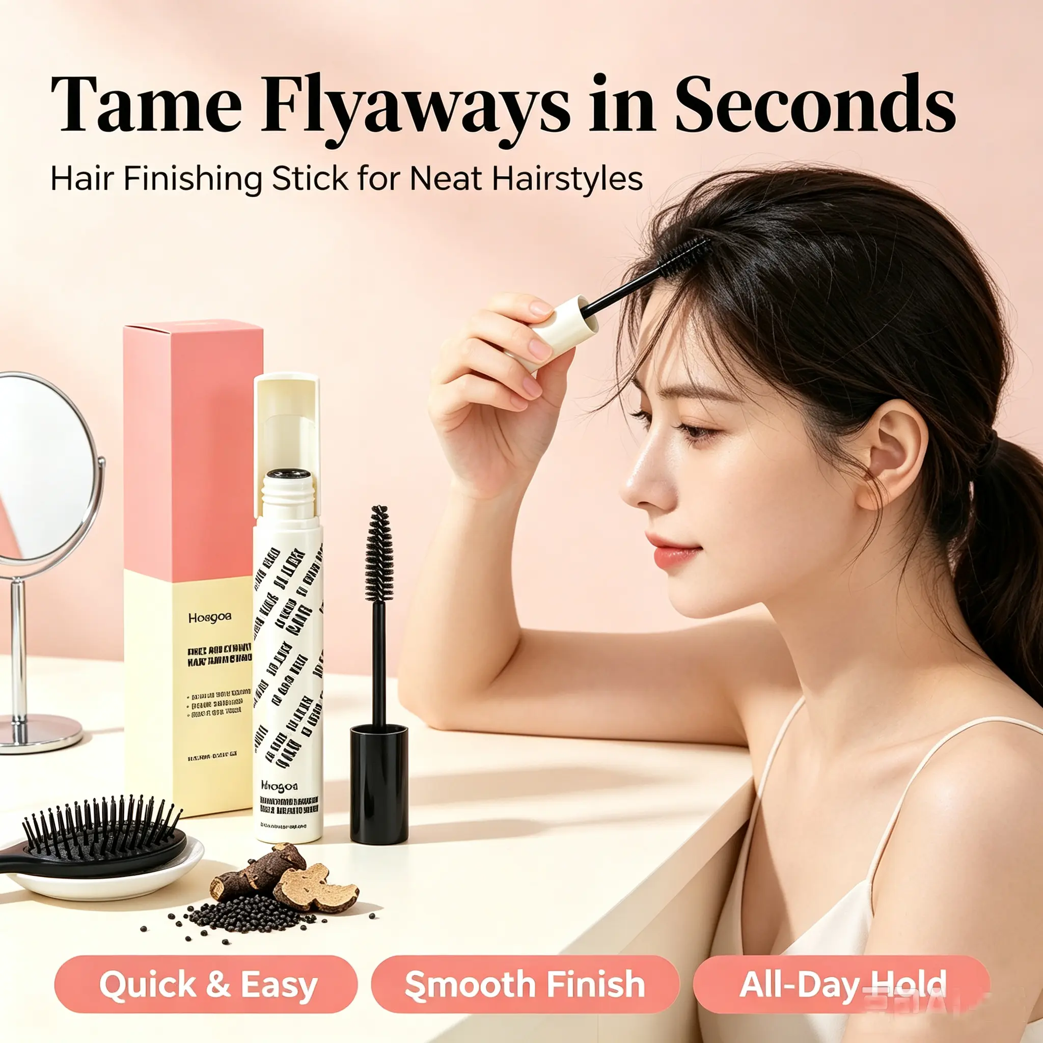 Flyaway Hair Stick | Hair Finishing Stick for Smooth Sleek Hairstyles | Frizz Control & Portable Hair Styling Tool