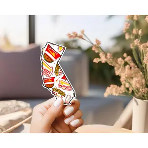 California In N Out Sticker , custom handmade, weatherproof and vinyl.