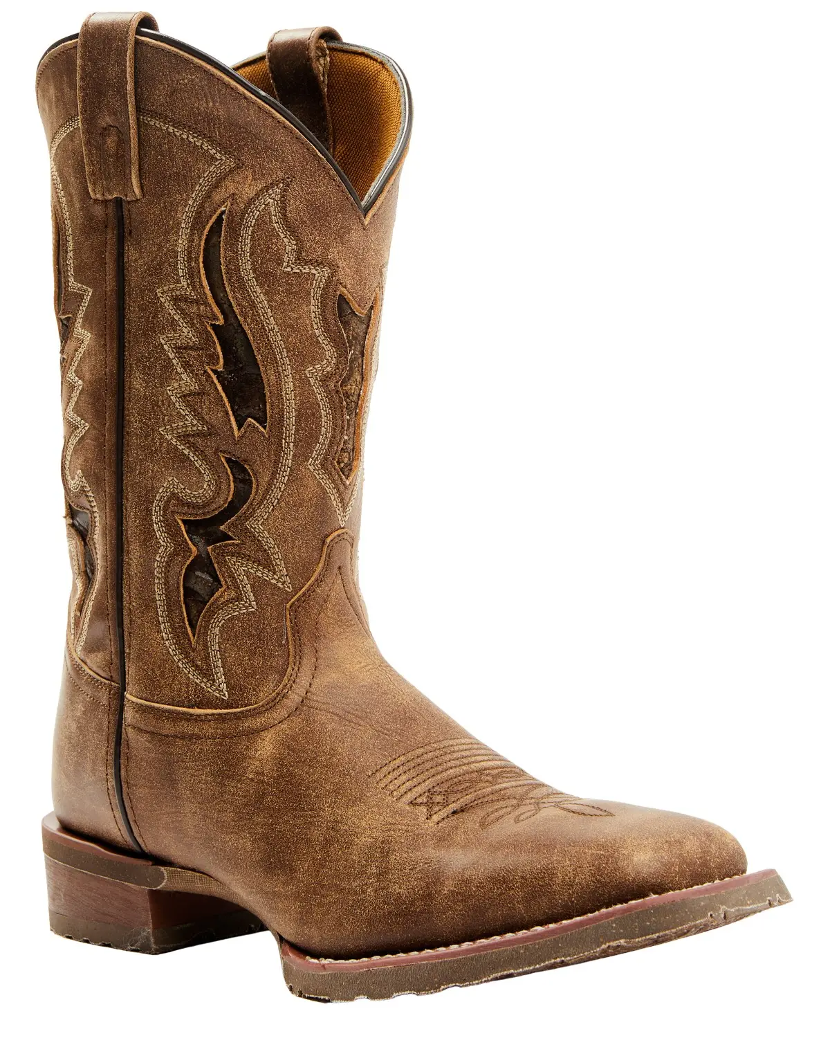 Laredo Men's Men'S Distressed Leather Performance Western Boot Broad Square - 7952