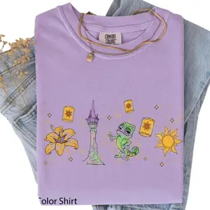 Pascal Tower Minimalist S Shirt Tangled Rapunzel Princess Tee Magic Kingdom 2024 Family Vacation