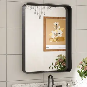 TETOTE Metal Framed Mirror for Bathroom, Vanity Mirror with Sturdy Frame in Brushed Finish, Stylish Modern Wall Mirror, Horizontal/Vertical Mount